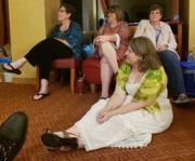 Susan A., Bettina, Monica(Bettina's Mom), Windy - Hospitality Suite after contest